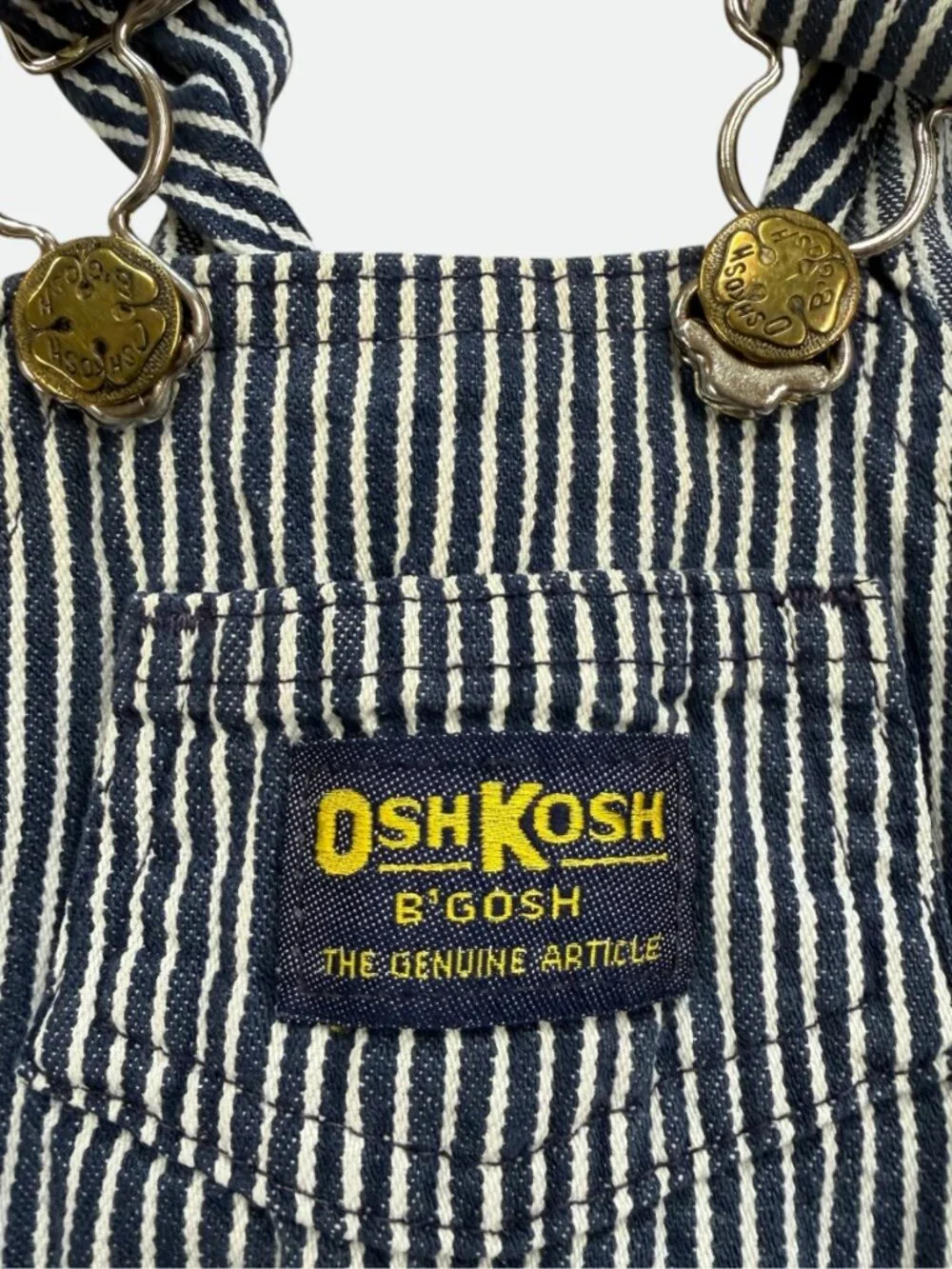 Vintage 80's Denim OshKosh B'Gosh Kids Vestbak Overalls 6-9 mos Striped